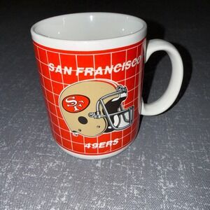 Vintage San Francisco 49ers NFL Coffee Mug Red Grid Helmet Papel Ceramic